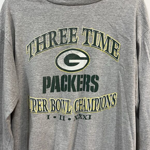 Vintage NFL Green Bay Packers Super Bowl Champions Longsleeve Shirt Size Large - Picture 3 of 7